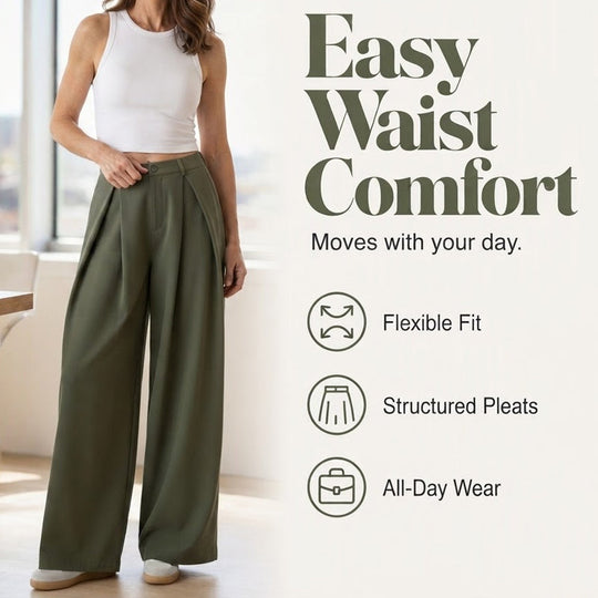 🍂 Women’s Pleated Wide-Leg Pants – Effortless Elegance & Comfortable Autumn Style