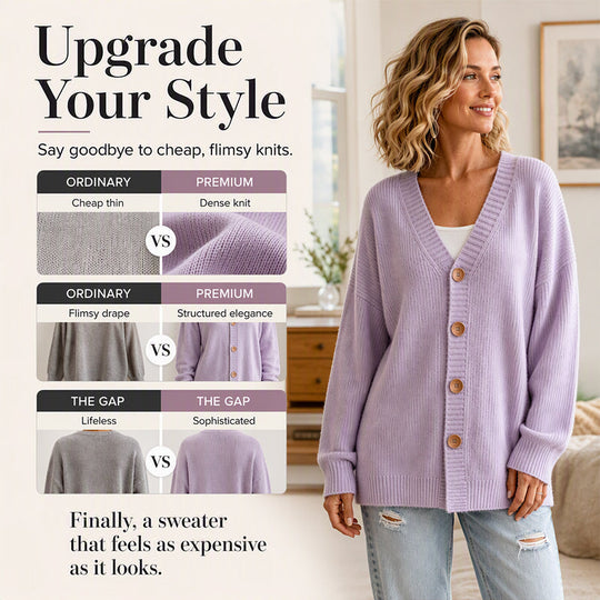 Women's V-Neck Oversized Knit Cardigan