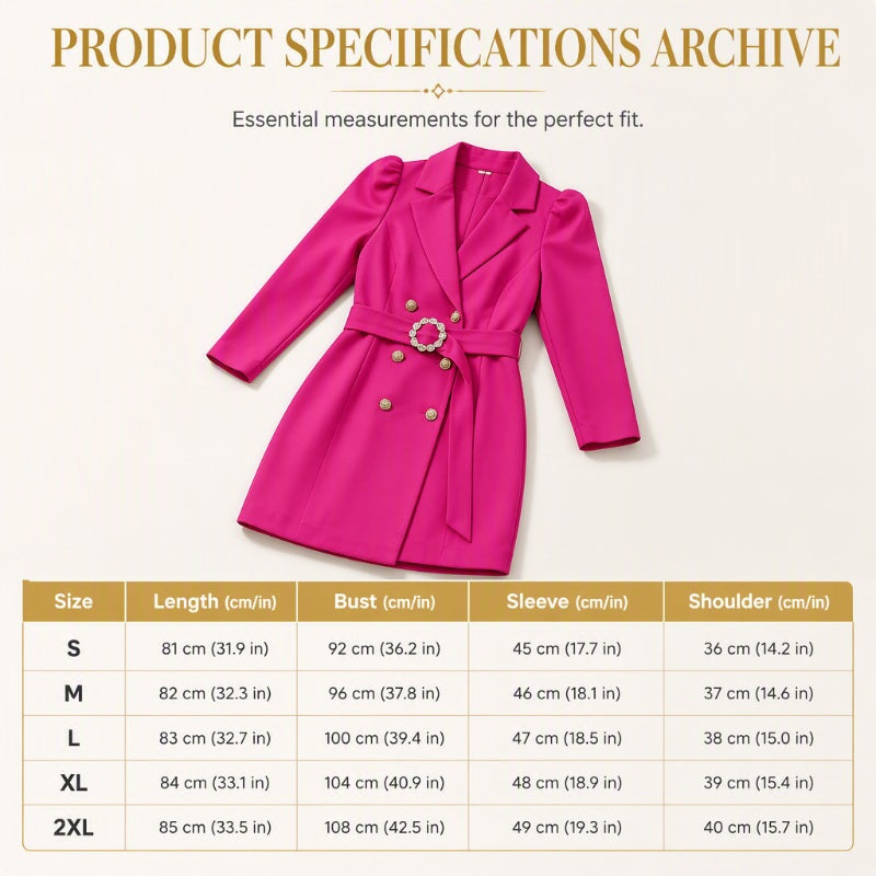 ⏰Limited Time 50% OFF💃Women's Elegant Double-Breasted Blazer Dress