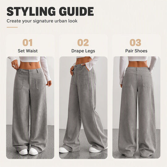 Women’s Casual Relaxed Fit Wide-Leg Pants