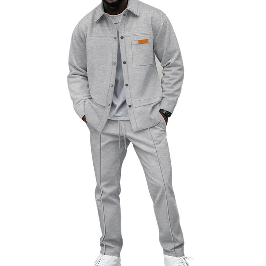 New Arrivals🛍️Men's Waffle Knit Jacket & Pants Two-Piece Casual Set