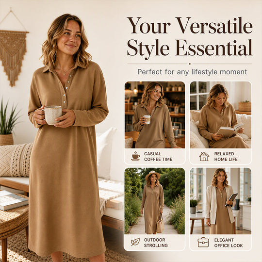 Women's Long Sleeve Knit Sweatshirt Dress