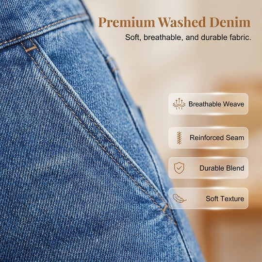 Women's High-Waist Straight-Leg Denim Jeans