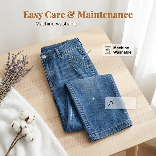 Women's High-Waist Straight-Leg Denim Jeans