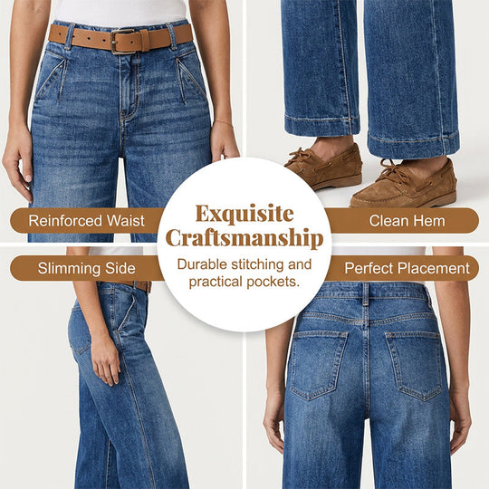 Women's High-Waist Straight-Leg Denim Jeans