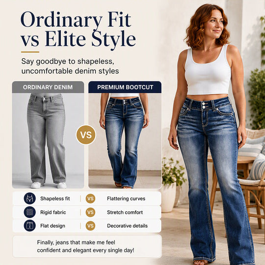 Women's Mid-Rise Stretch Bootcut Jeans