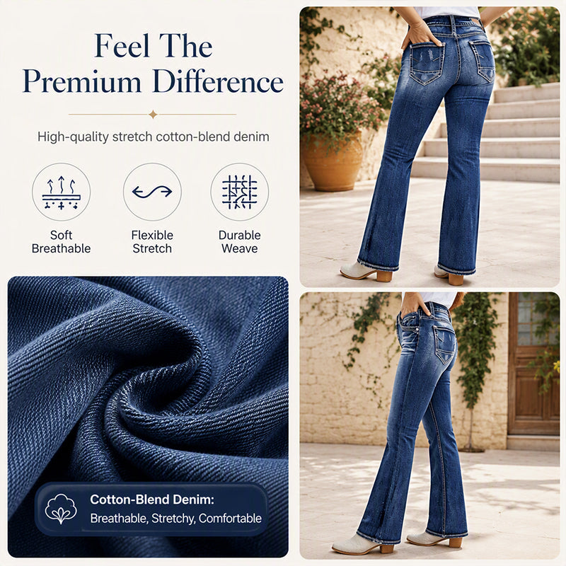 Women's Mid-Rise Stretch Bootcut Jeans