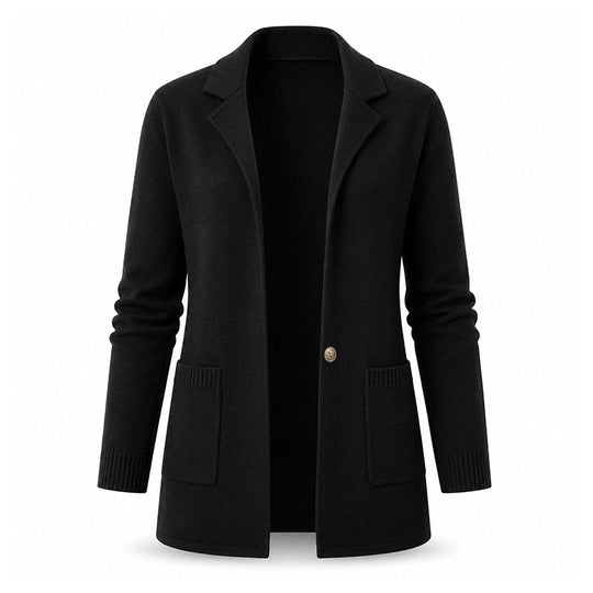 ✨ Elevated Everyday Comfort | Women's Lapel-Collar Knit Cardigan