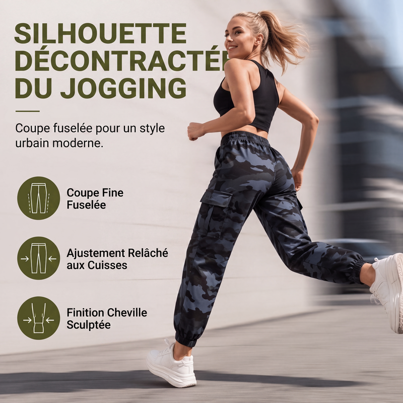 🌿 Confort & Liberté | Jogger Cargo Femme Multi-Poches