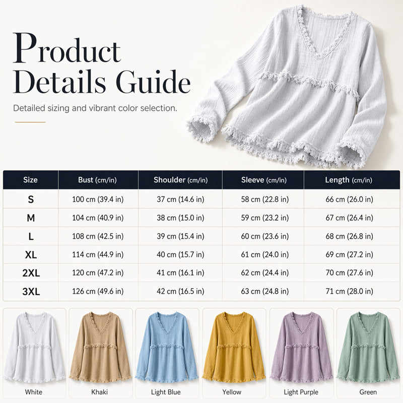 Bestseller🏆👚 Tassel V-Neck Blouse – Timeless Silhouette & All-Day Comfort for Every Look