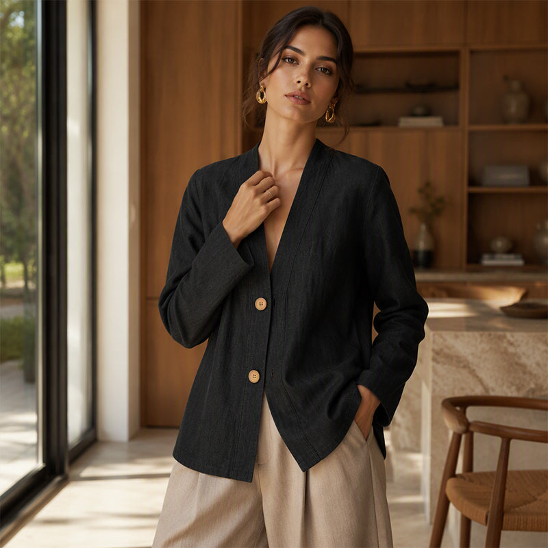Bestseller🏆🧥 Breathable V-Neck Cardigan – Timeless Silhouette & All-Day Comfort for Every Look