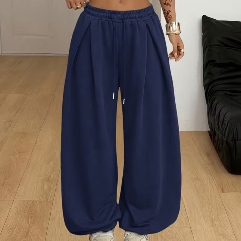 Women's Casual Pleated Wide-Leg Sweatpants