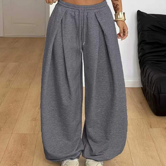 Women's Casual Pleated Wide-Leg Sweatpants