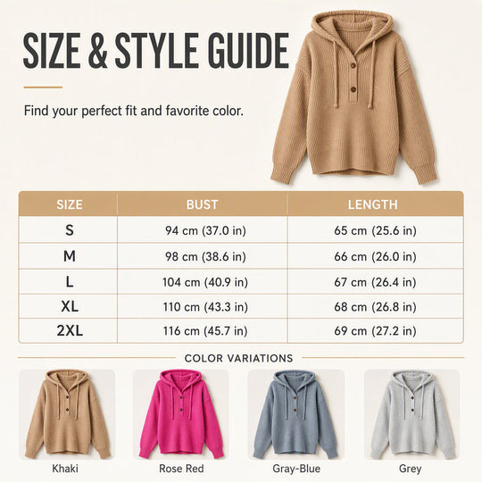 Bestseller🏆🧥 Ribbed Hooded Knit Top – Timeless Silhouette & All-Day Comfort for Every Occasion