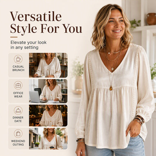 Bestseller🏆🌟 Women’s Elegant Velvet V‑Neck Blouse – Smooth Velvet Material & Flattering Neckline for Eye‑Catching Outfit