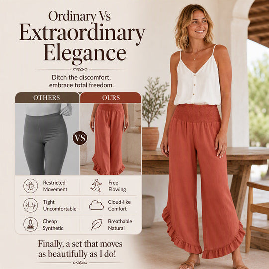☀️ Lightweight Comfort | Women's High-Waist Cotton-Linen Relaxed Pants