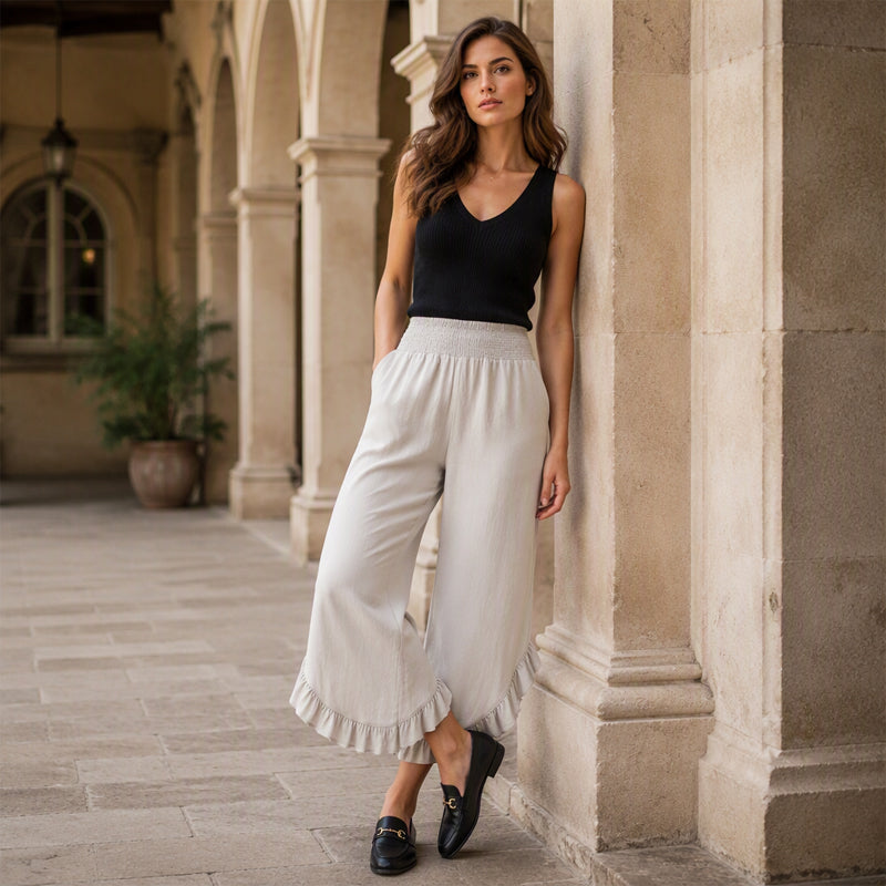 ☀️ Lightweight Comfort | Women's High-Waist Cotton-Linen Relaxed Pants