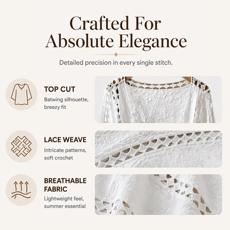 🧥Seasonal Style - Loose Hollow Knit Cardigan – Flowing Silhouette & Easy Pairing with Tanks or Dresses