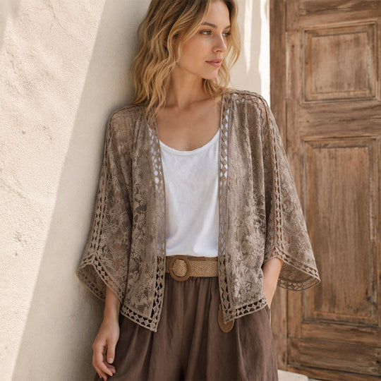 🧥Seasonal Style - Loose Hollow Knit Cardigan – Flowing Silhouette & Easy Pairing with Tanks or Dresses