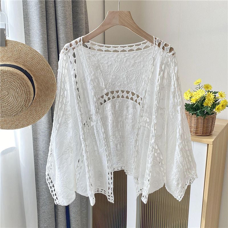 🧥Seasonal Style - Loose Hollow Knit Cardigan – Flowing Silhouette & Easy Pairing with Tanks or Dresses