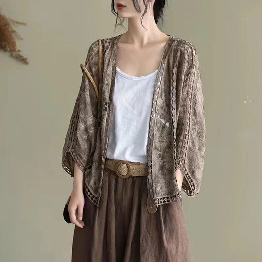 🧥Seasonal Style - Loose Hollow Knit Cardigan – Flowing Silhouette & Easy Pairing with Tanks or Dresses