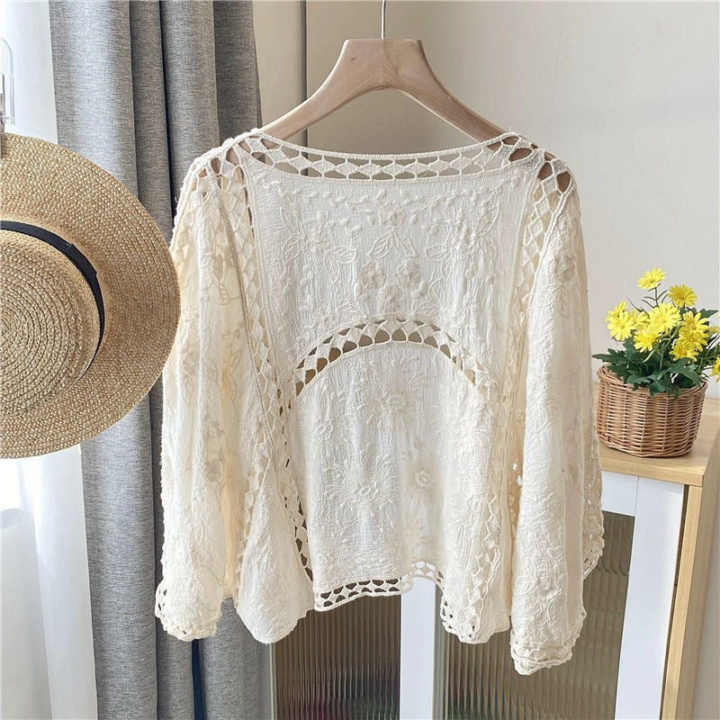 🧥Seasonal Style - Loose Hollow Knit Cardigan – Flowing Silhouette & Easy Pairing with Tanks or Dresses