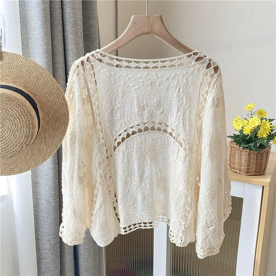 🧥Seasonal Style - Loose Hollow Knit Cardigan – Flowing Silhouette & Easy Pairing with Tanks or Dresses