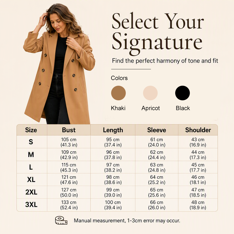 ✨ Timeless Warmth | Women's Double-Breasted Wool-Blend Coat