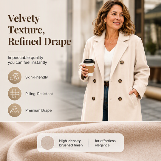 ✨ Timeless Warmth | Women's Double-Breasted Wool-Blend Coat