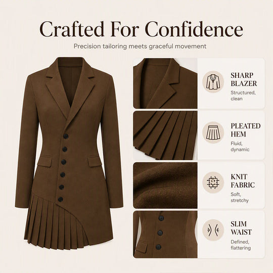 ✨ Elevated Elegance | Women's Tailored Blazer Midi Dress