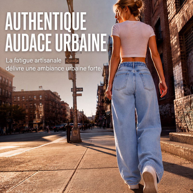 💙 Denim Audacieux | Jean Femme Large Déchiré à Taille Haute