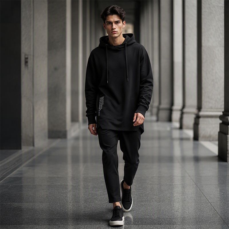 🍂 Easy Everyday Comfort | Men's Relaxed High-Neck Hooded Sweatshirt