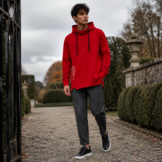 🍂 Easy Everyday Comfort | Men's Relaxed High-Neck Hooded Sweatshirt