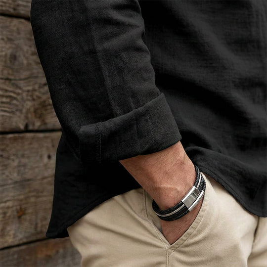 ✨ Easy Everyday Style | Men's Lace-Up Stand-Collar Cotton-Blend Shirt