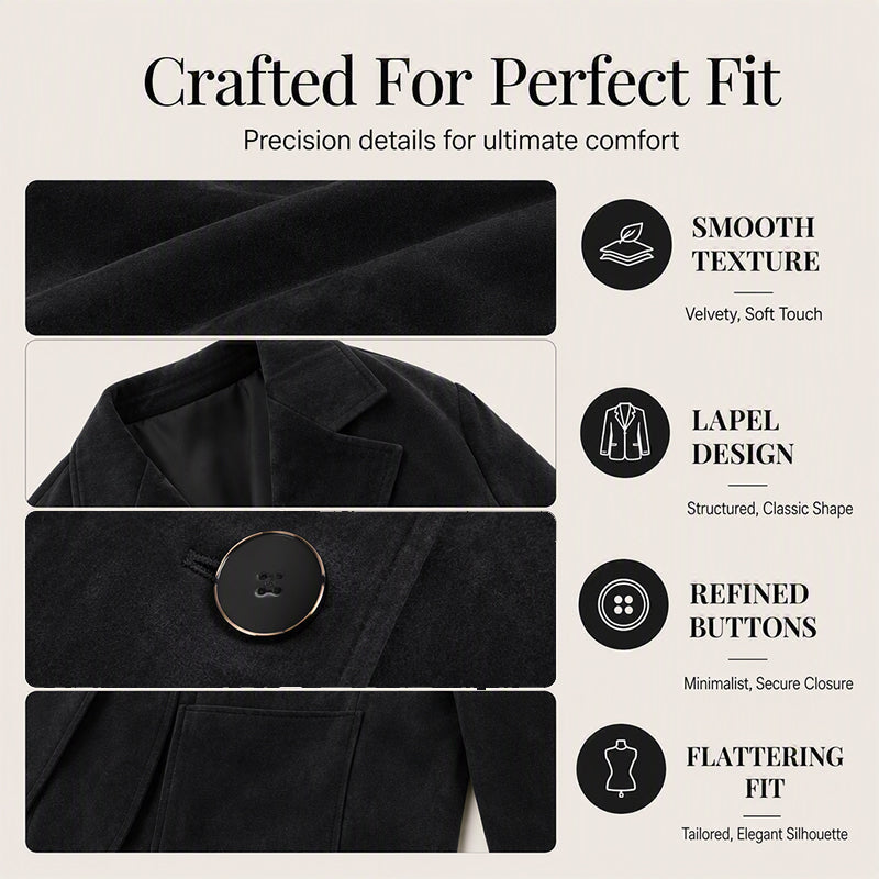 Women's Chic Suede Blazer Jacket