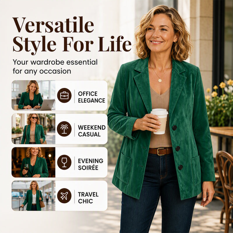 Women's Chic Suede Blazer Jacket