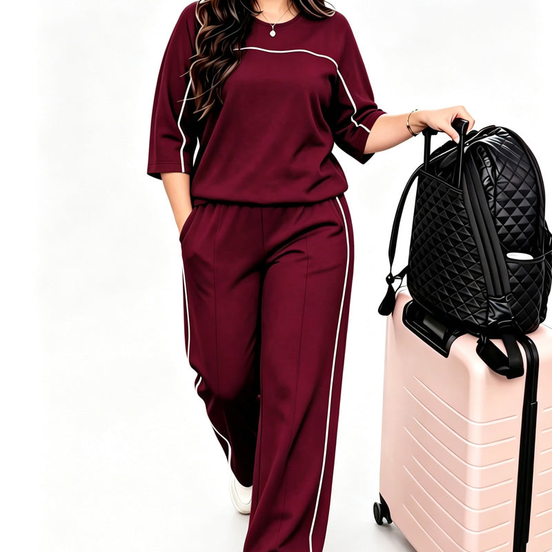 Women's Casual Short Sleeve Top & Pants Set