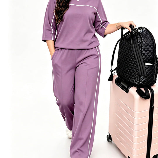 Women's Casual Short Sleeve Top & Pants Set