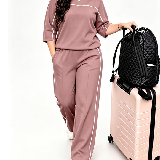 Women's Casual Short Sleeve Top & Pants Set