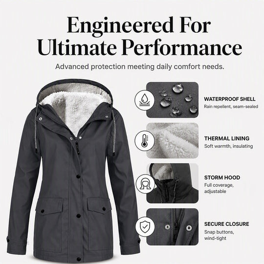 🏆Last Day-50% OFF❤️‍🔥Women's Plush-Lined Windproof Hooded Jacket