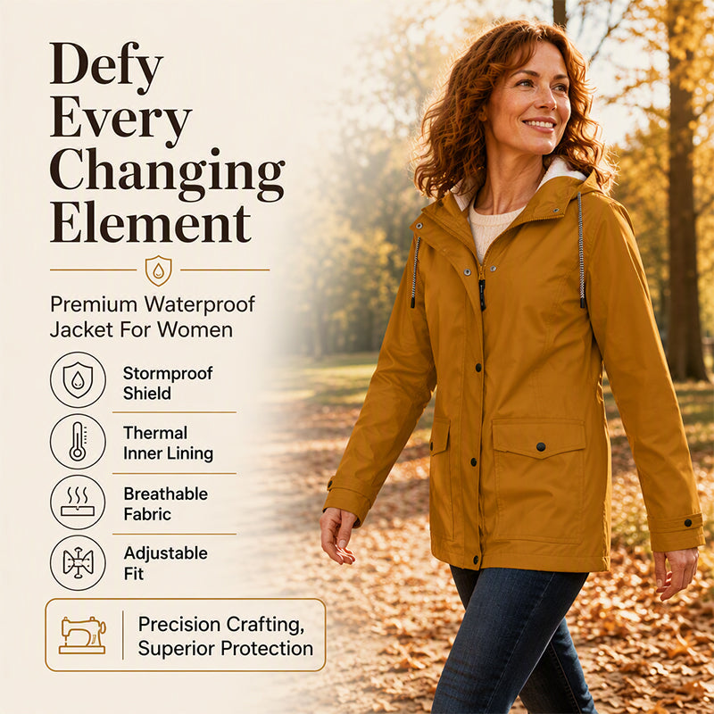 🏆Last Day-50% OFF❤️‍🔥Women's Plush-Lined Windproof Hooded Jacket
