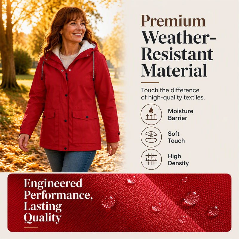 🏆Last Day-50% OFF❤️‍🔥Women's Plush-Lined Windproof Hooded Jacket
