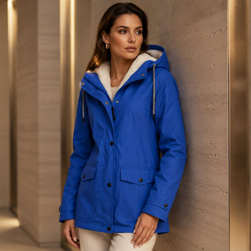 🏆Last Day-50% OFF❤️‍🔥Women's Plush-Lined Windproof Hooded Jacket
