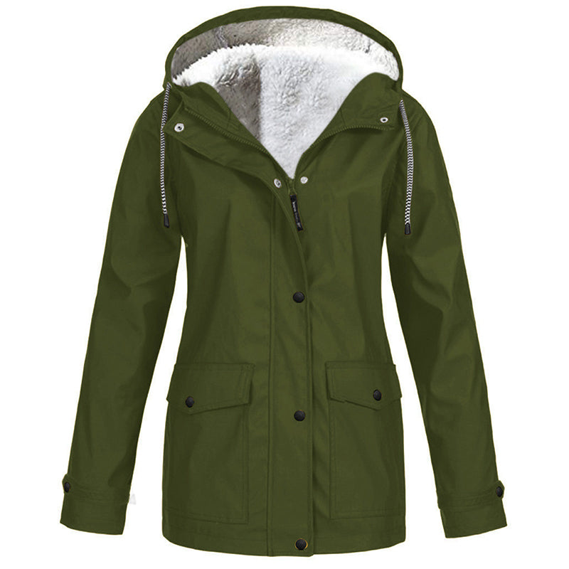 🏆Last Day-50% OFF❤️‍🔥Women's Plush-Lined Windproof Hooded Jacket