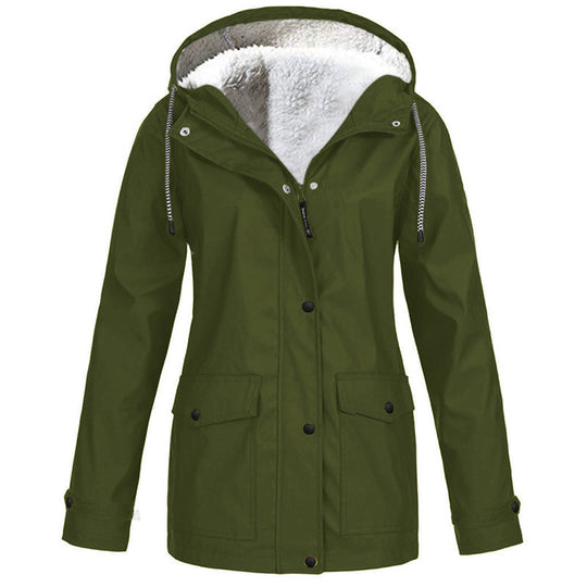 🏆Last Day-50% OFF❤️‍🔥Women's Plush-Lined Windproof Hooded Jacket