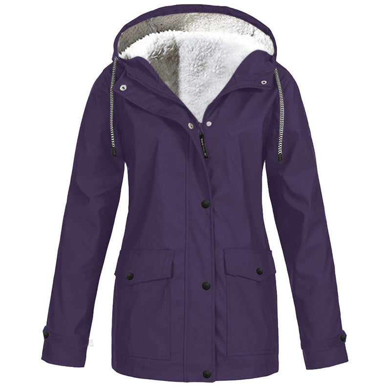 🏆Last Day-50% OFF❤️‍🔥Women's Plush-Lined Windproof Hooded Jacket