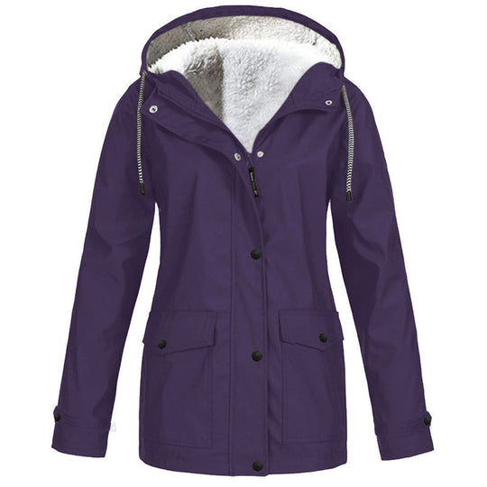 🏆Last Day-50% OFF❤️‍🔥Women's Plush-Lined Windproof Hooded Jacket