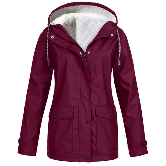 🏆Last Day-50% OFF❤️‍🔥Women's Plush-Lined Windproof Hooded Jacket