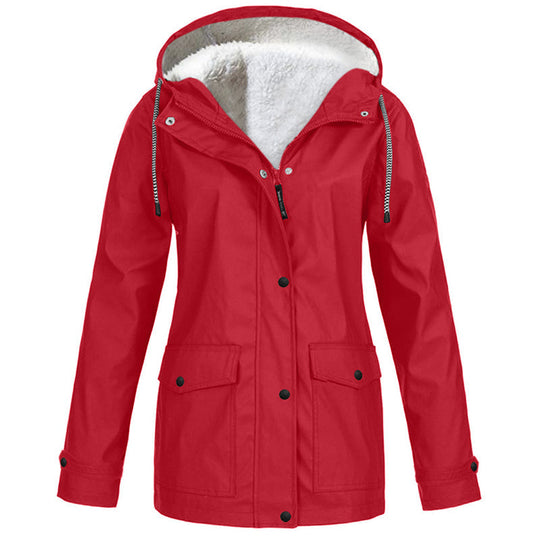 🏆Last Day-50% OFF❤️‍🔥Women's Plush-Lined Windproof Hooded Jacket