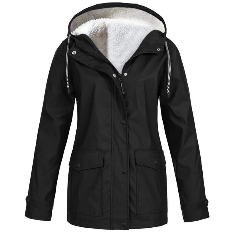 🏆Last Day-50% OFF❤️‍🔥Women's Plush-Lined Windproof Hooded Jacket